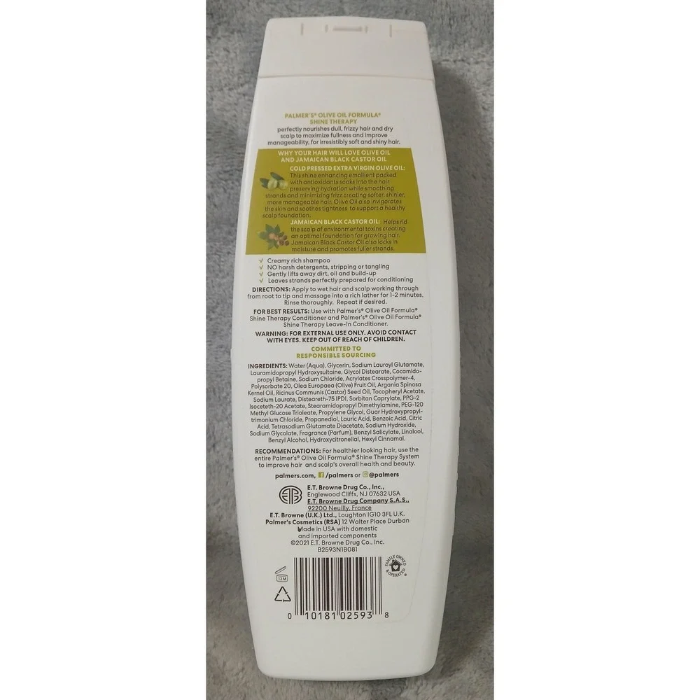 Palmers Olive Oil Formula Shine Therapy Shampoo Jamaican Black Castor Oil 13.5oz
